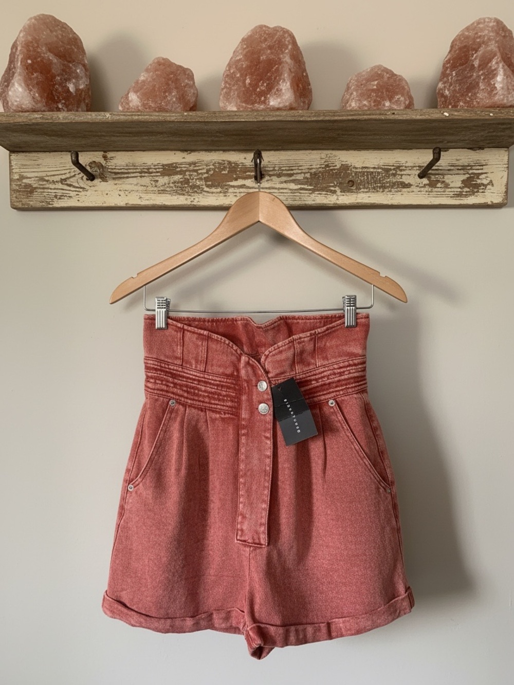 Signature 8 High-Rise Paperbag Pink Denim Shorts - Women’s Size Small
NWT